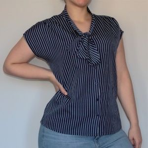 Vintage Striped Bow Top